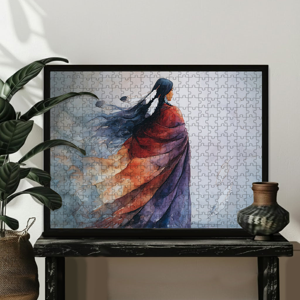 She Is Made of River and Stone – Wooden Jigsaw Puzzle (300 / 500 / 1000 Pieces)