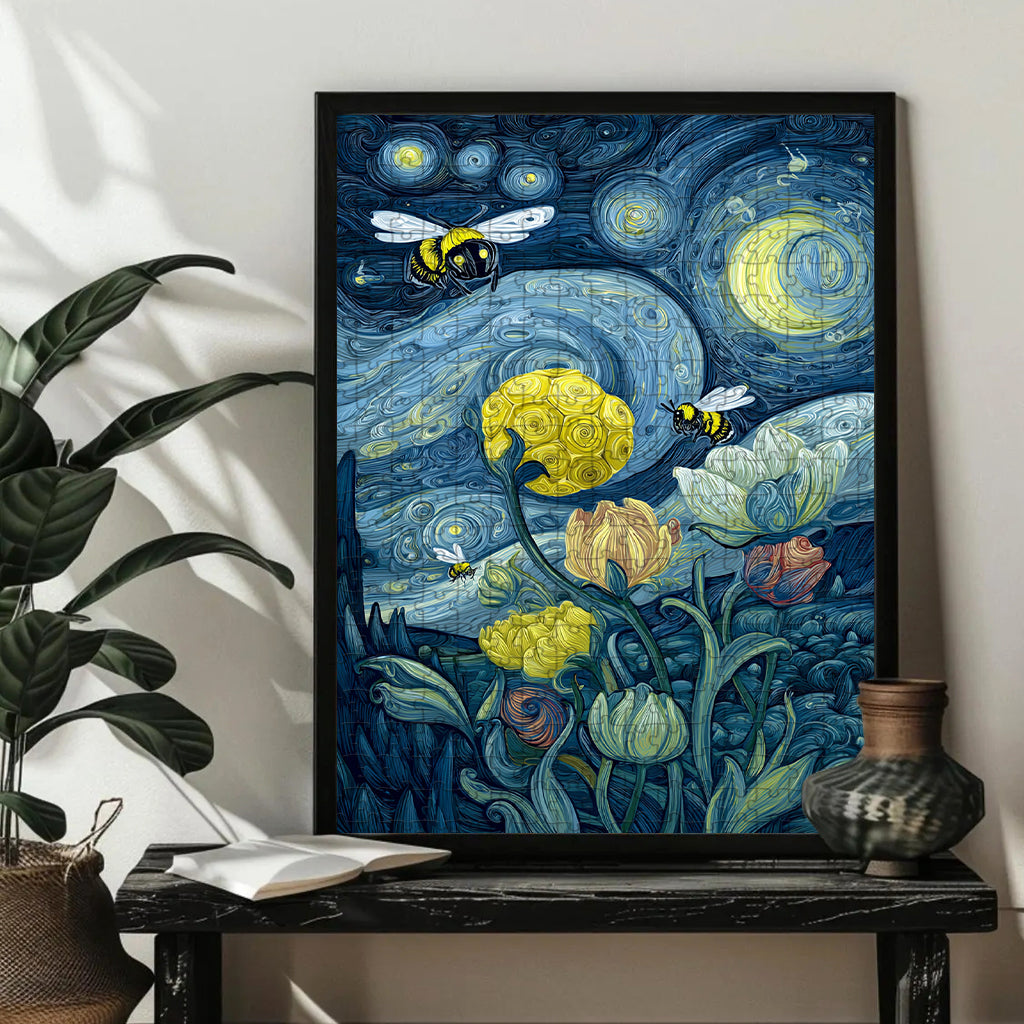 Bee - The Little Workers of the Golden Field – Wooden Jigsaw Puzzle (300 / 500 / 1000 Pieces)