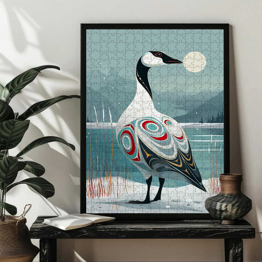 Snow Goose – Keeper of Returning Light – Wooden Jigsaw Puzzle (300 / 500 / 1000 Pieces)