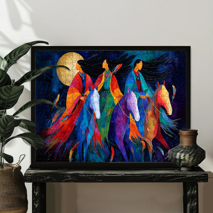 Riders Beneath the Moon – Wooden Jigsaw Puzzle (300 / 500 / 1000 Pieces)