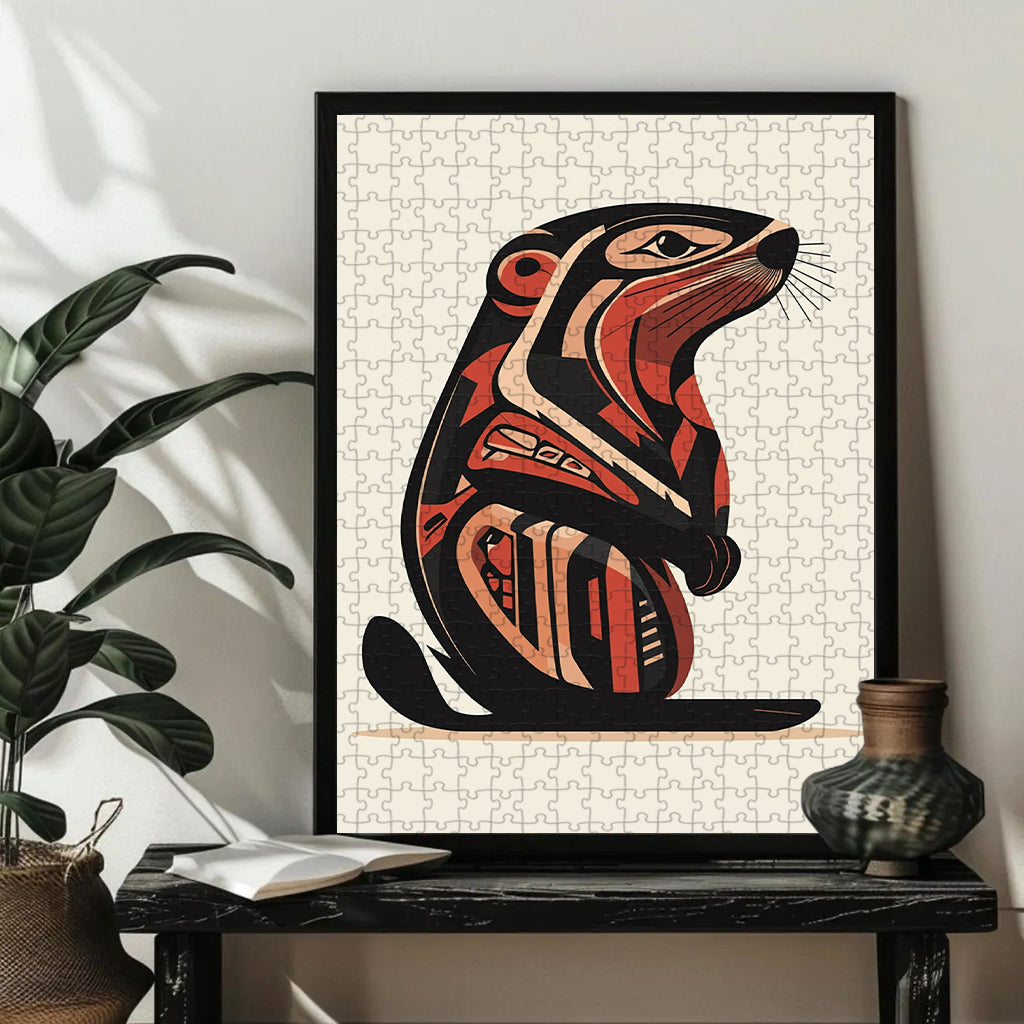 Otter - The One Who Listens Beneath the Water – Wooden Jigsaw Puzzle (300 / 500 / 1000 Pieces)