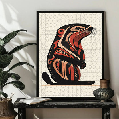 Otter - The One Who Listens Beneath the Water – Wooden Jigsaw Puzzle (300 / 500 / 1000 Pieces)