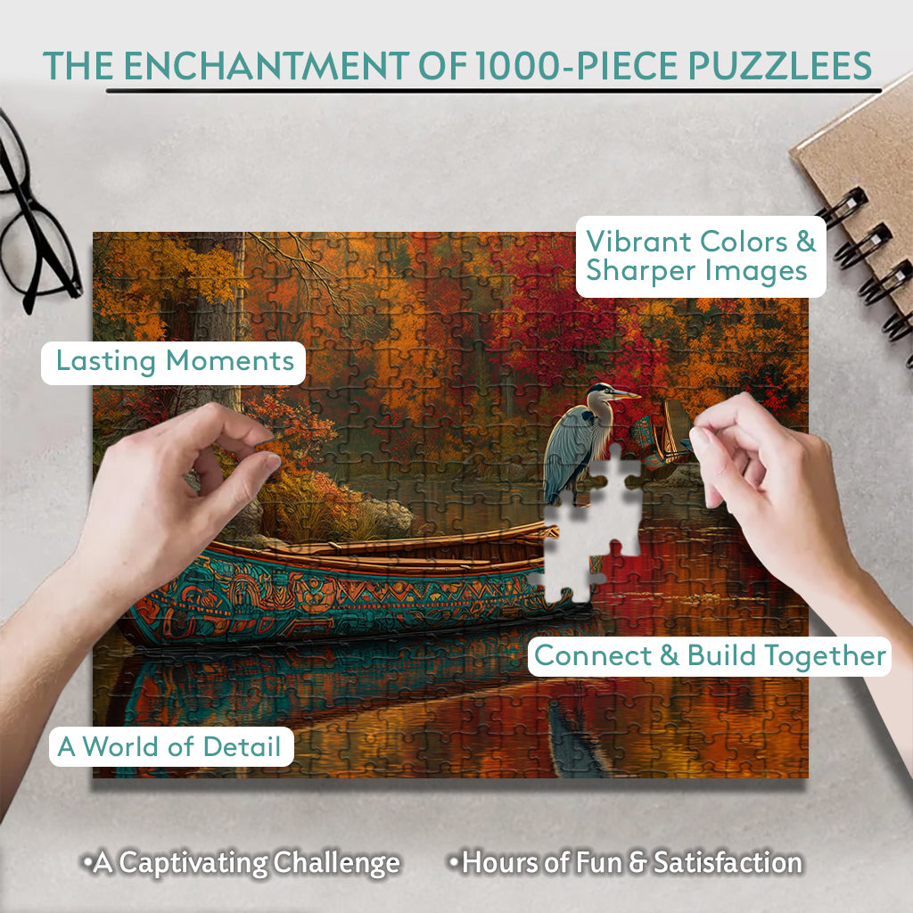 Heron - Keeper of Still Waters – Wooden Jigsaw Puzzle (300 / 500 / 1000 Pieces)