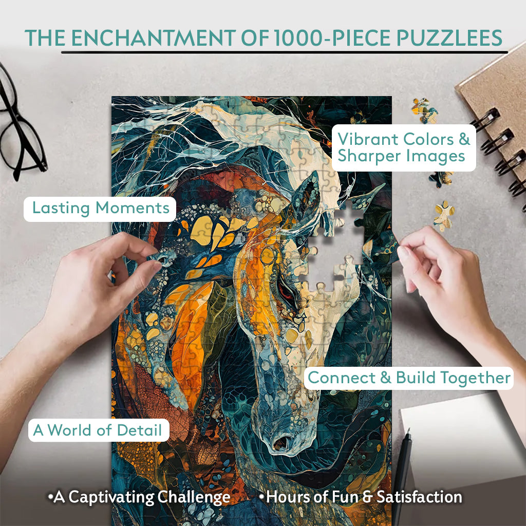 The Horse Who Carried the Storm – Wooden Jigsaw Puzzle (300 / 500 / 1000 Pieces)