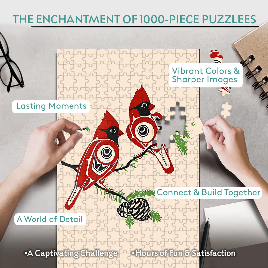 Cardinals – Wooden Jigsaw Puzzle (300 / 500 / 1000 Pieces)