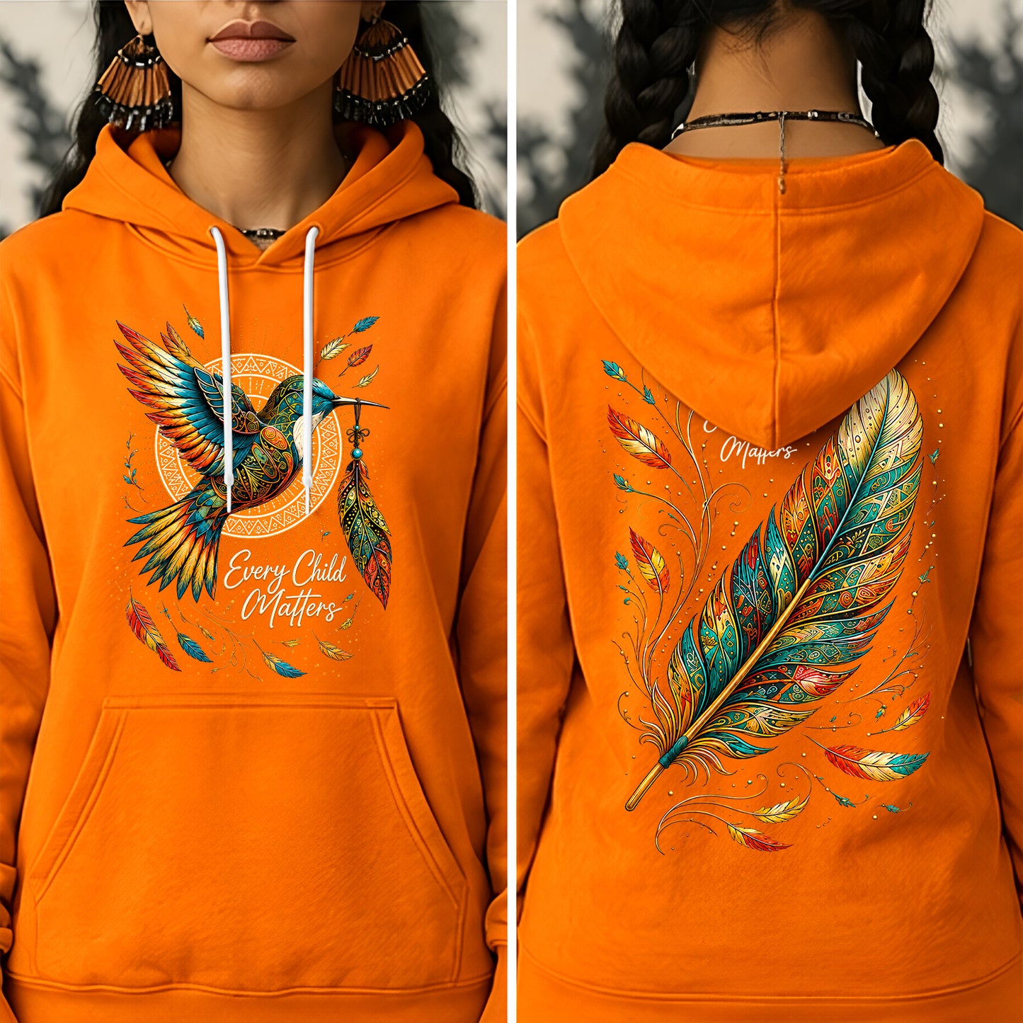Hummingbird Remembrance Orange Shirt - Two Sides