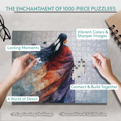 She Is Made of River and Stone – Wooden Jigsaw Puzzle (300 / 500 / 1000 Pieces)