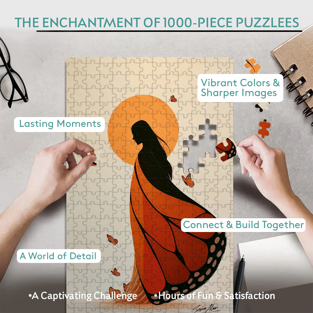 She Who Walks with Wings – Wooden Jigsaw Puzzle (300 / 500 / 1000 Pieces)