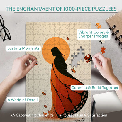 She Who Walks with Wings – Wooden Jigsaw Puzzle (300 / 500 / 1000 Pieces)