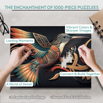Hummingbird – Wooden Jigsaw Puzzle (300 / 500 / 1000 Pieces)