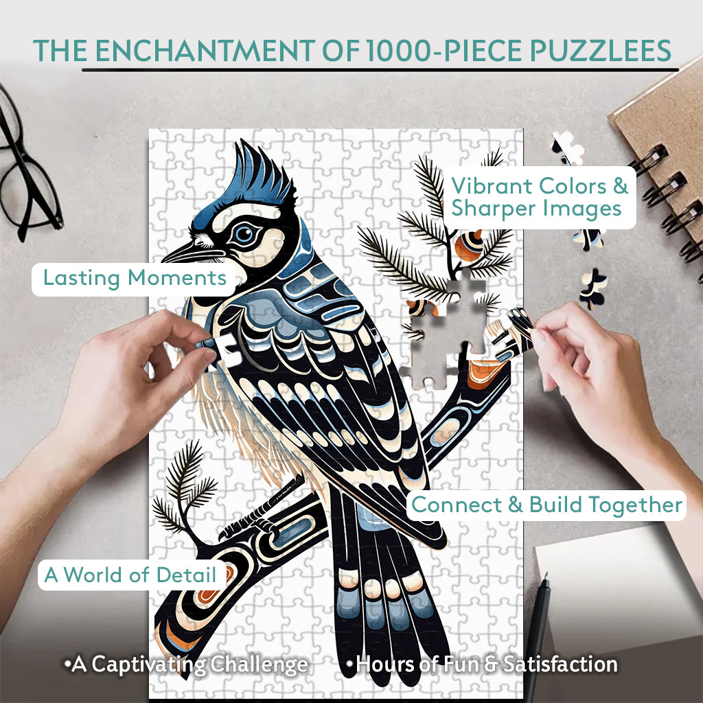 The Blue Feather Morning – Wooden Jigsaw Puzzle (300 / 500 / 1000 Pieces)