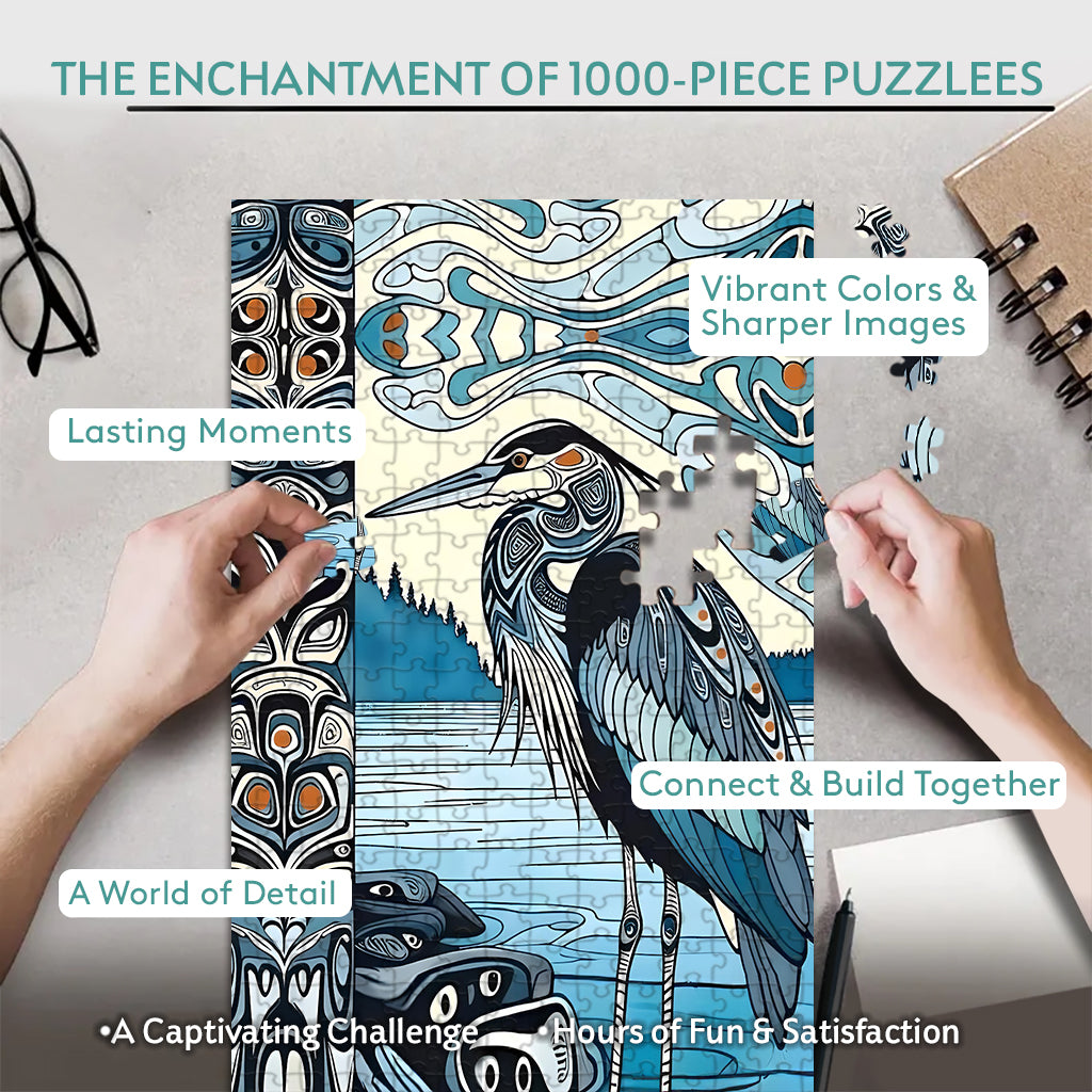The Blue Heron – Wooden Jigsaw Puzzle - CT52789 (300 / 500 / 1000 Pieces)