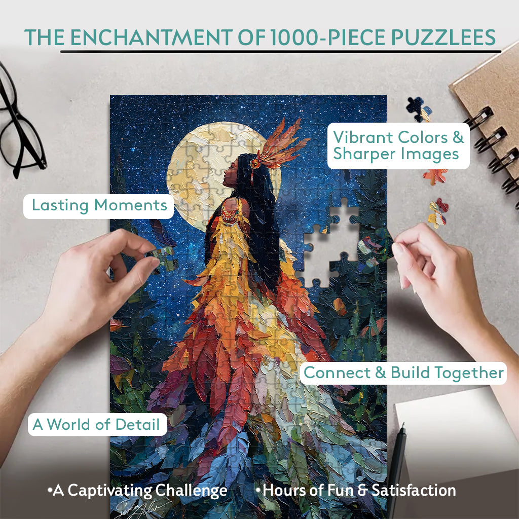 The Girl of the Sacred Forest – Wooden Jigsaw Puzzle (300 / 500 / 1000 Pieces)