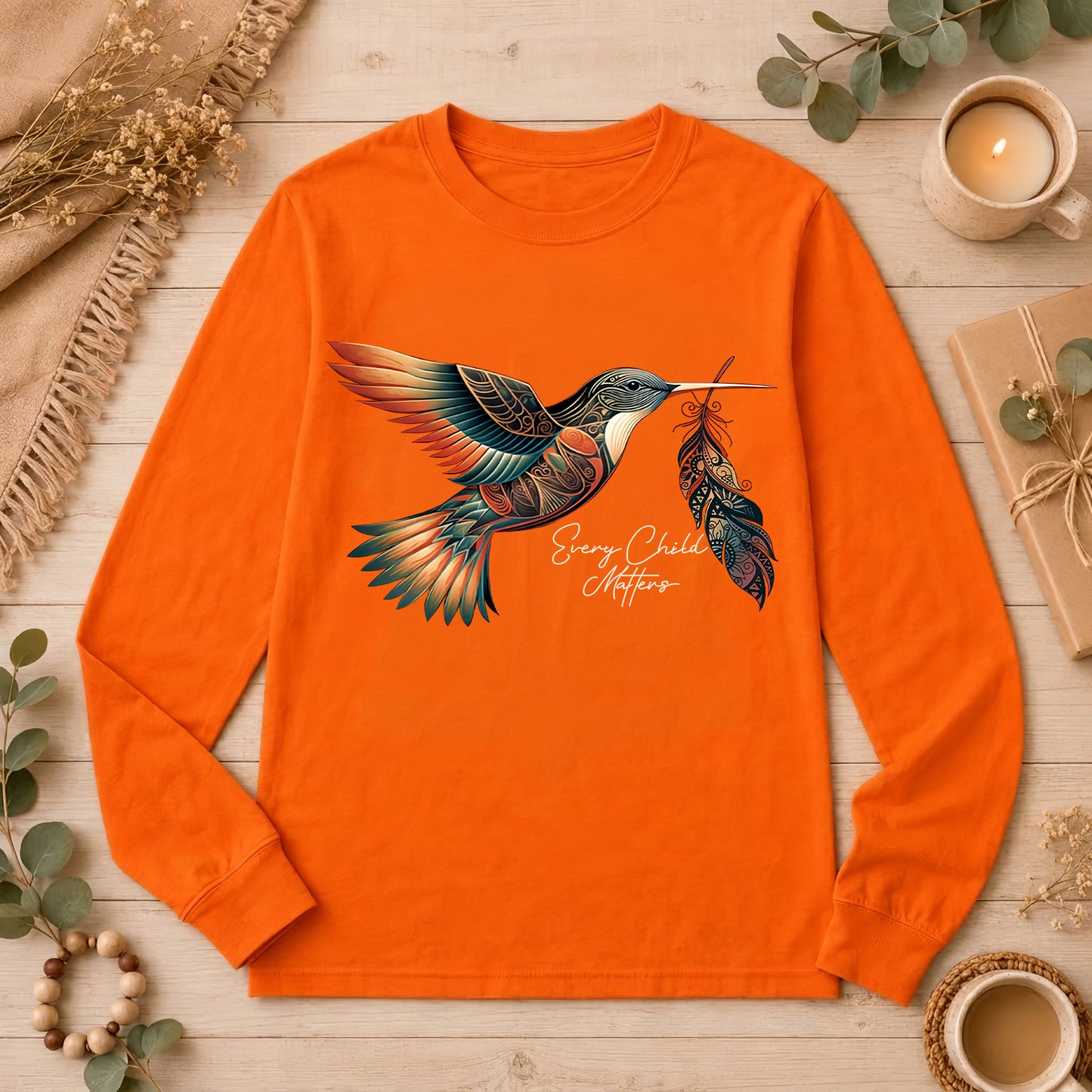 When Joy Returns Hummingbird Orange Shirt