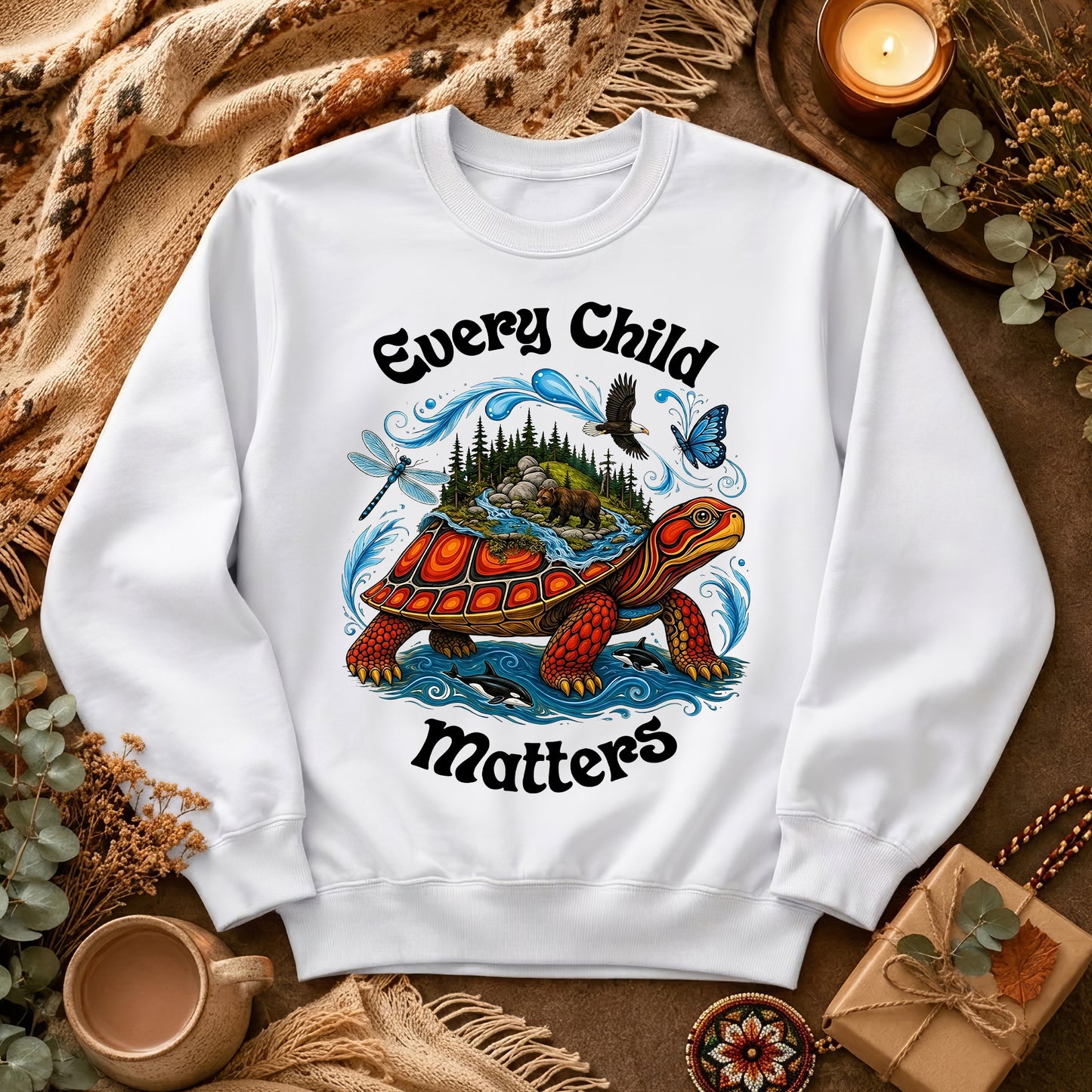 Turtle Carrying the Wild Orange Shirt