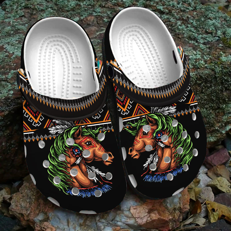 Native Pattern Clog Shoes For Adult and Kid 89227 New