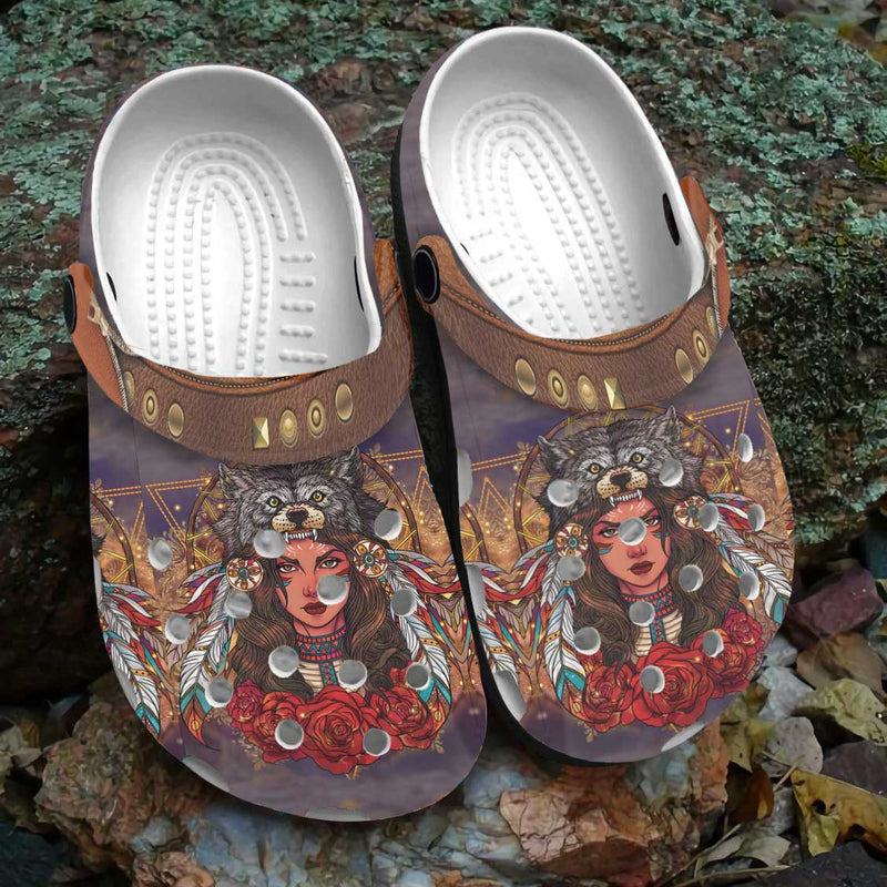 Native Pattern Clog Shoes For Adult and Kid 89101 New