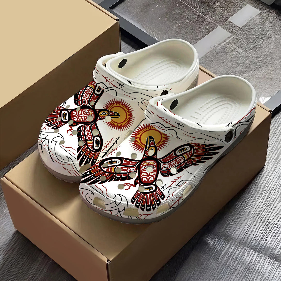 Native Eagle Art Clogs Shoes for Adults & Kids