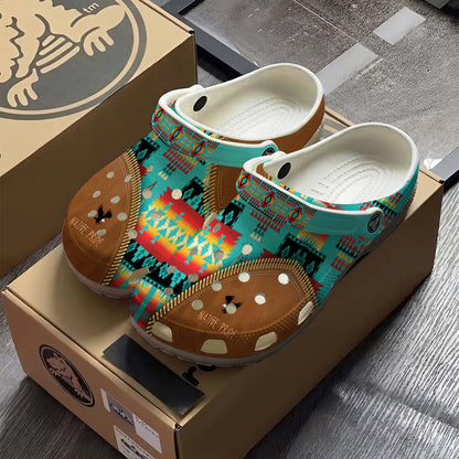 Native Pattern Clog Shoes For Adult and Kid 89154 New
