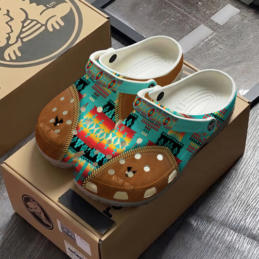 Native Pattern Clog Shoes For Adult and Kid 89154 New