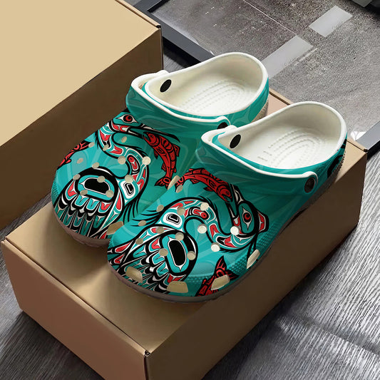 Native Heron Pattern Clogs Shoes for Adults & Kids
