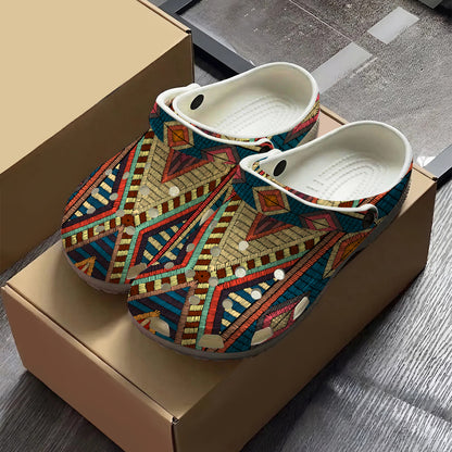 Native Pattern Clog Shoes For Adult and Kid 89169 New