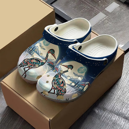 Native Heron Art Clogs Shoes for Adults & Kids