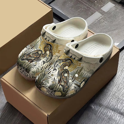Native Heron Art Clogs Shoes for Adults & Kids