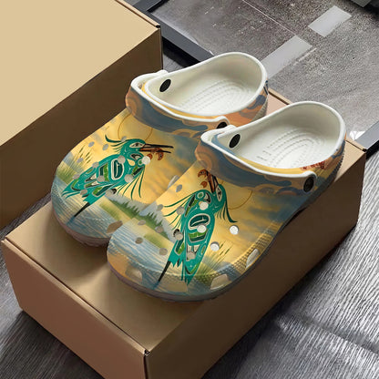 Native Heron Art Clogs Shoes for Adults & Kids