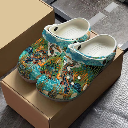 Native Heron Art Clogs Shoes for Adults & Kids