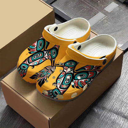 Native Hummingbird Art Pattern Clogs Shoes for Adults & Kids