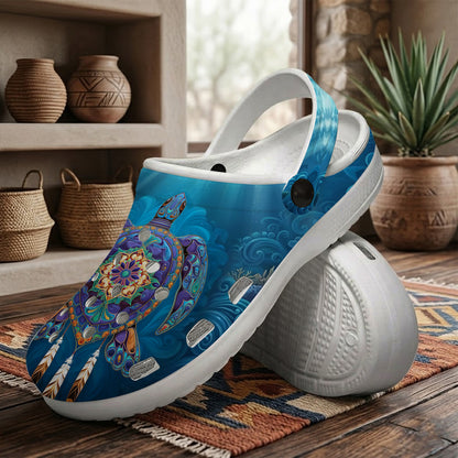 Native Turtle Art Clogs Shoes for Adults & Kids