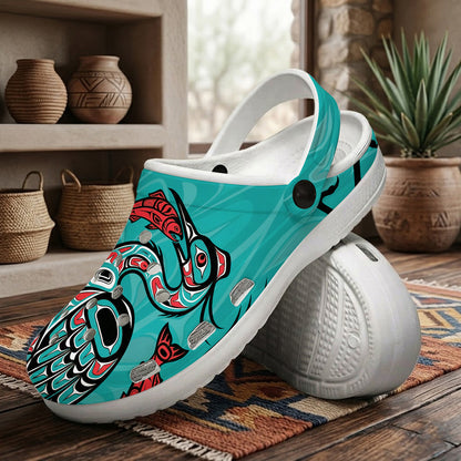 Native Heron Pattern Clogs Shoes for Adults & Kids