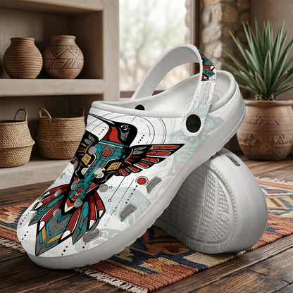 Native Hummingbird Pattern Clogs Shoes for Adults & Kids