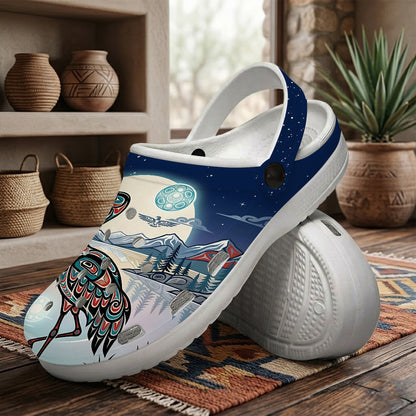 Native Heron Art Clogs Shoes for Adults & Kids
