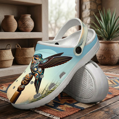 Native Hummingbird Art Clogs Shoes for Adults & Kids