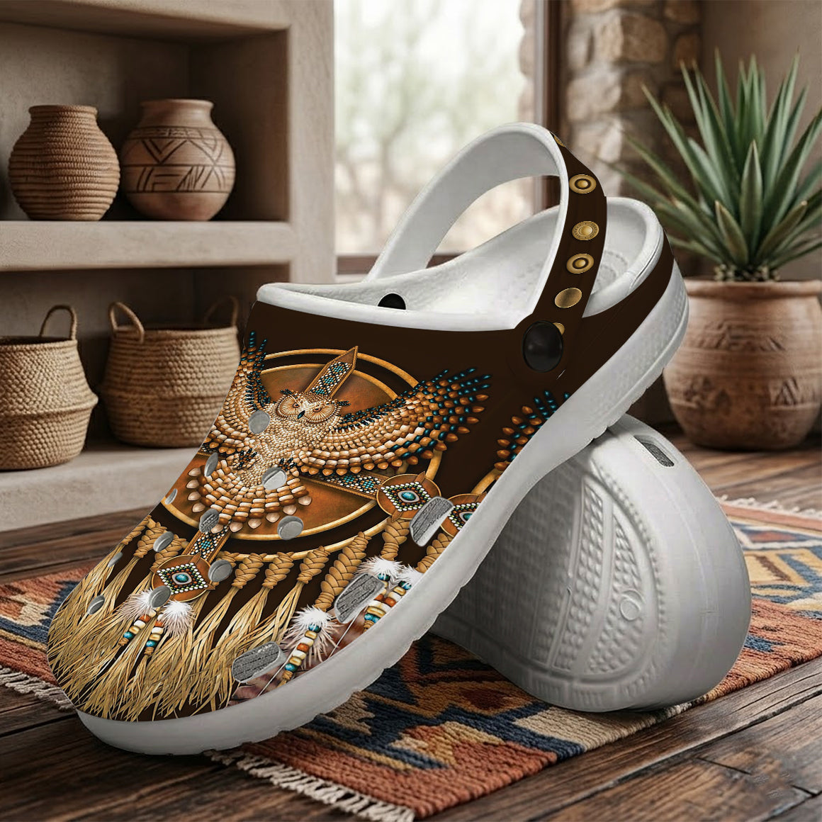 Native Pattern Clog Shoes For Adult and Kid 89139 New