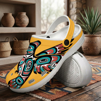 Native Hummingbird Art Pattern Clogs Shoes for Adults & Kids