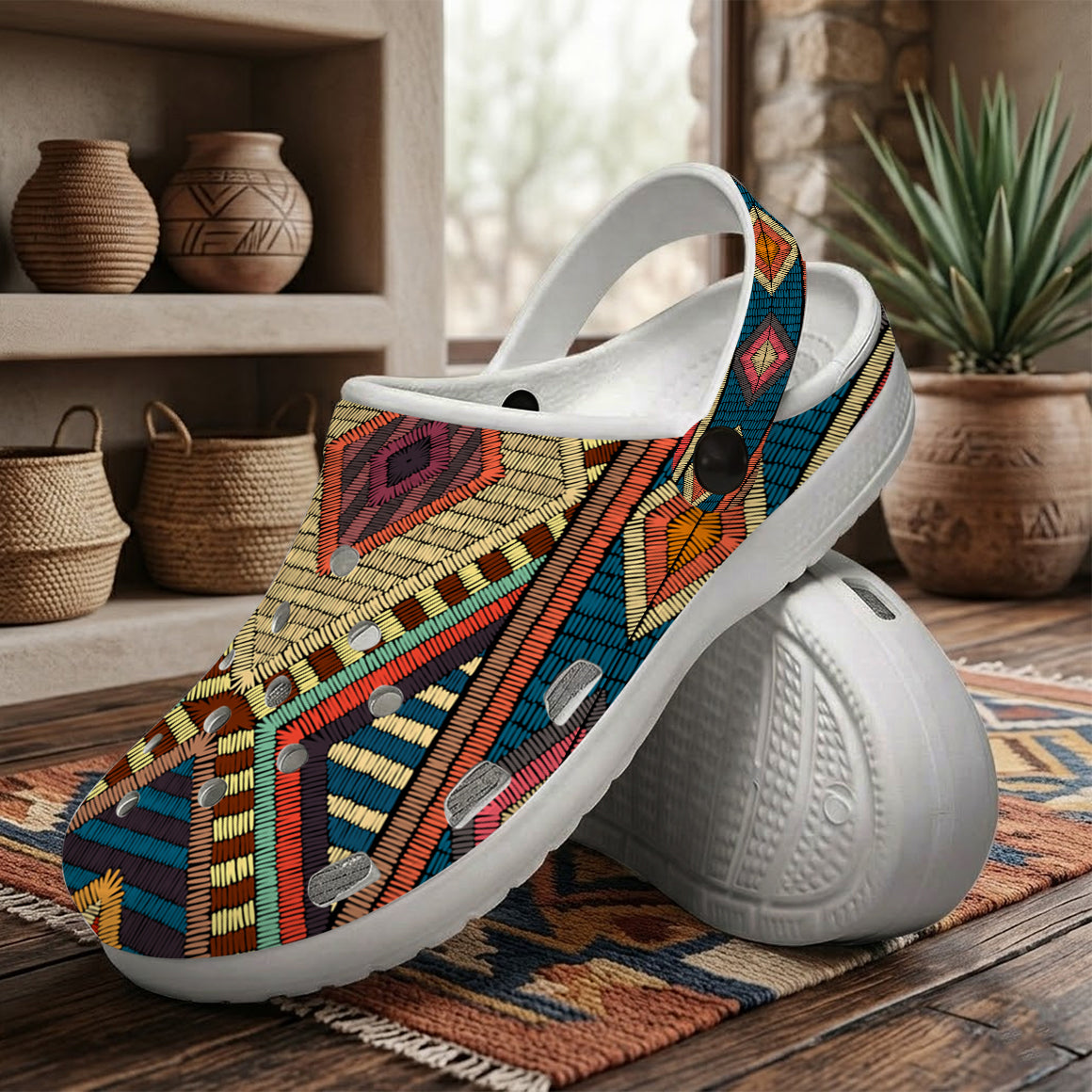 Native Pattern Clog Shoes For Adult and Kid 89169 New