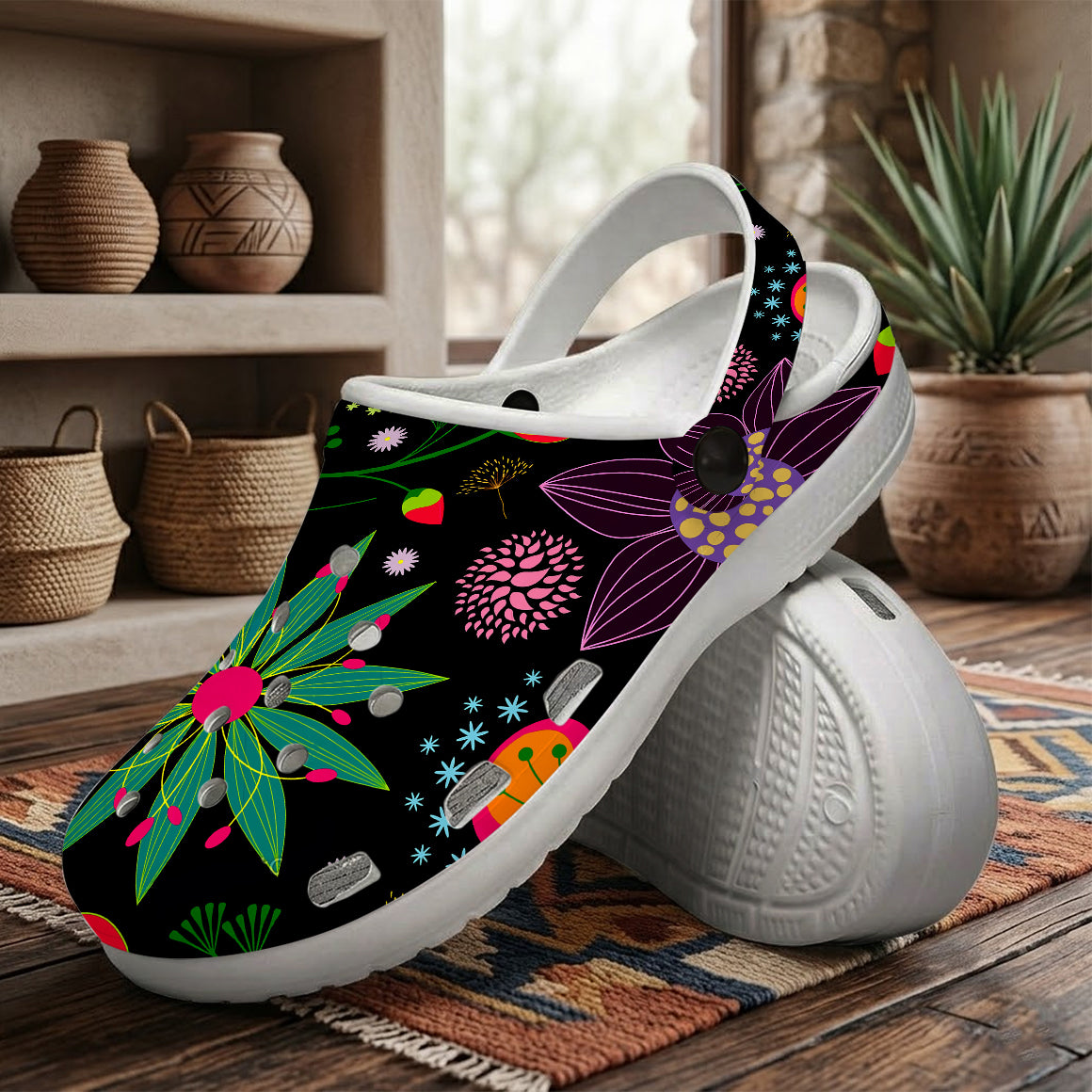Native Pattern Clog Shoes For Adult and Kid 89189 New