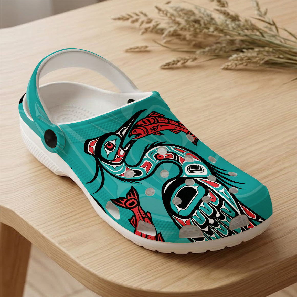 Native Heron Pattern Clogs Shoes for Adults & Kids