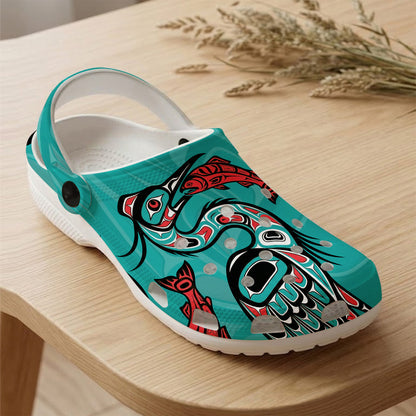 Native Heron Pattern Clogs Shoes for Adults & Kids