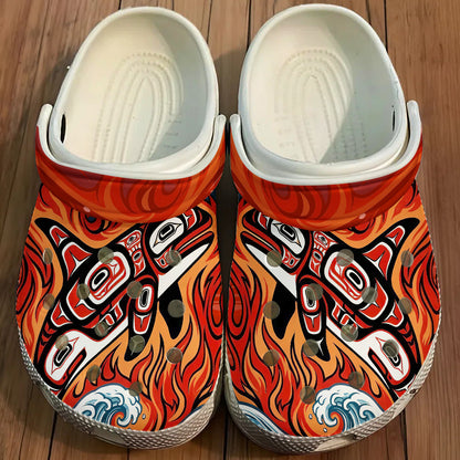 Native Orca Pattern Clogs Shoes for Adults & Kids