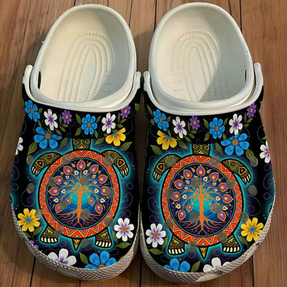 Native Turtle Art Clogs Shoes for Adults & Kids
