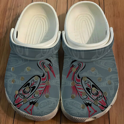 Native Heron Art Clogs Shoes for Adults & Kids