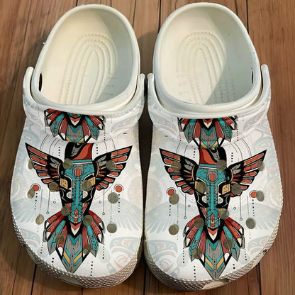 Native Hummingbird Pattern Clogs Shoes for Adults & Kids