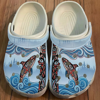 Native Orca Art Clogs Shoes for Adults & Kids