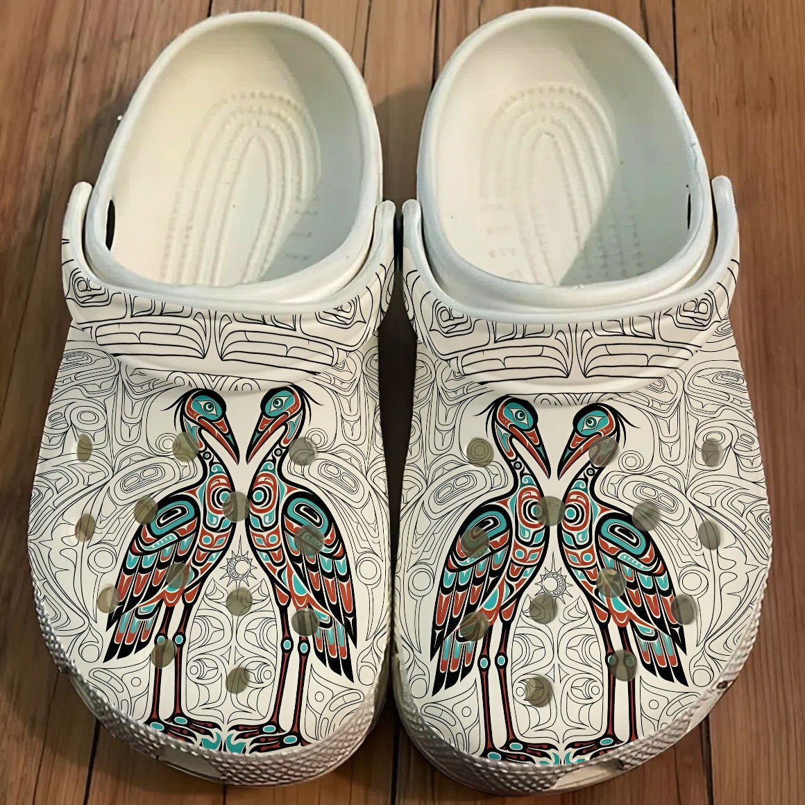Native Heron Art Clogs Shoes for Adults & Kids