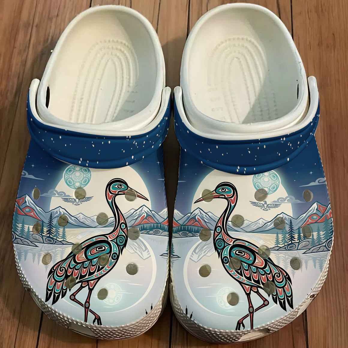 Native Heron Art Clogs Shoes for Adults & Kids