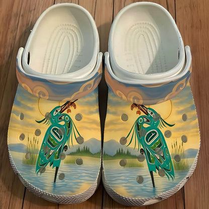 Native Heron Art Clogs Shoes for Adults & Kids